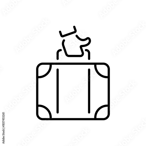 Pet travel vector icon. editable line icon in outline style for animal transport