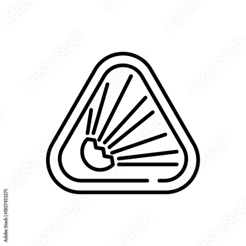 Radiation warning symbol vector icon. editable line icon for hazard signs
