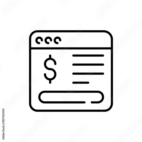 Finance vector icon. editable line icon in outline style, banking symbol set