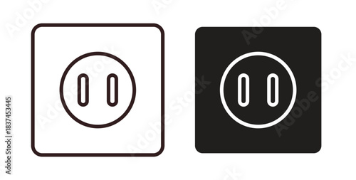 Socket icons design is in black and white, line stock illustration
