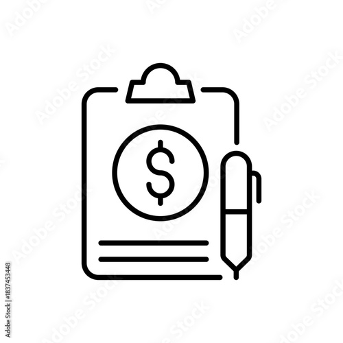 Finance vector icon. editable line icon in outline style for money, economy, banking