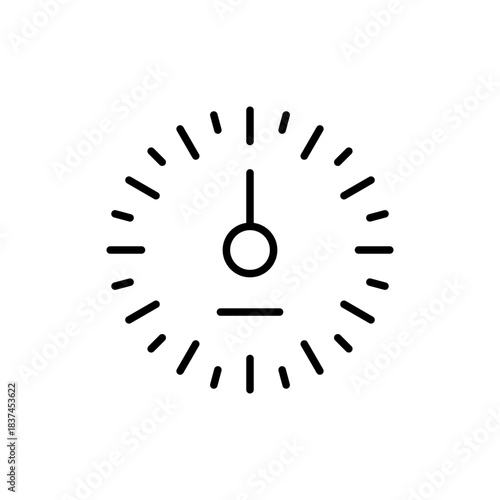 Speedometer vector icon. editable line icon in outline style for dashboard, gauge, meter