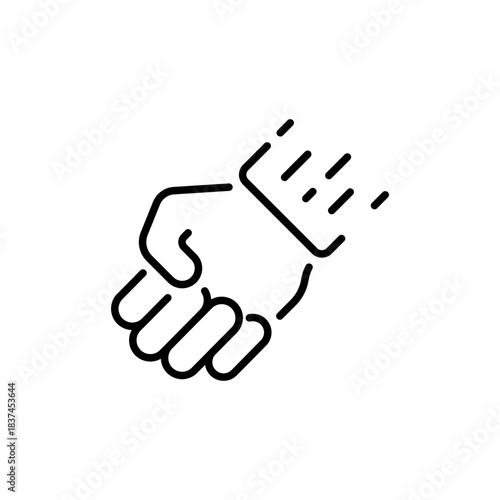 Handshake vector icon. editable line icon, outline style with thin linear design