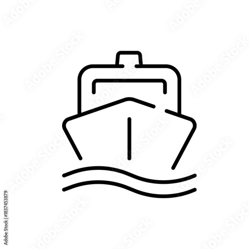 Boat vector icon. editable line icon, outline maritime transport symbols