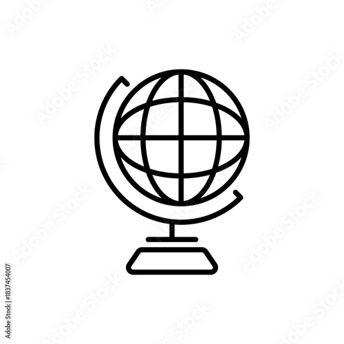 Globe vector icon. editable line icon in outline style for global and world themes