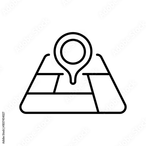 Location vector icon. editable line icon in outline for map, gps, navigation