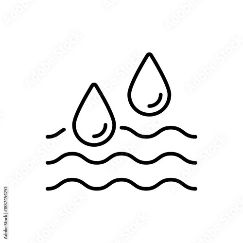 Water vector icon. editable line icon for nature, liquid, and aqua concepts