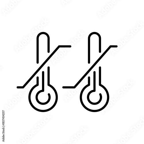 Thermometer vector icon. editable line icon, outline style, temperature, climate, celsius