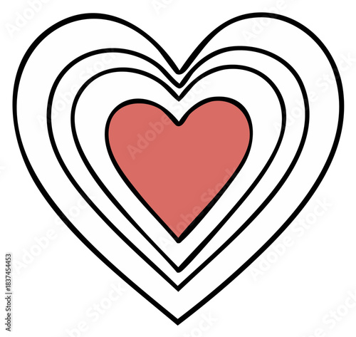 Concentric Hearts Symbolizing Love and Affection