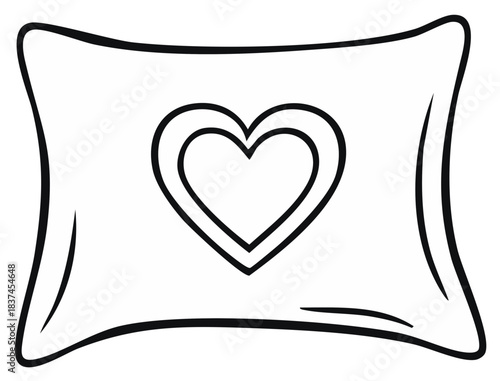 Cozy Pillow with a Heart Applique, Valentine's Day Decorative Accent