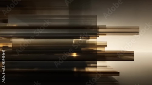 Abstract Light Streaks and Geometric Shapes in a Modern Interior.