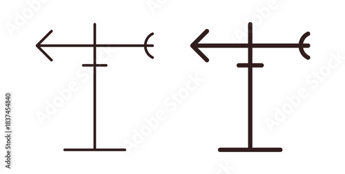 Veleta icons design is in black and white, line stock illustration