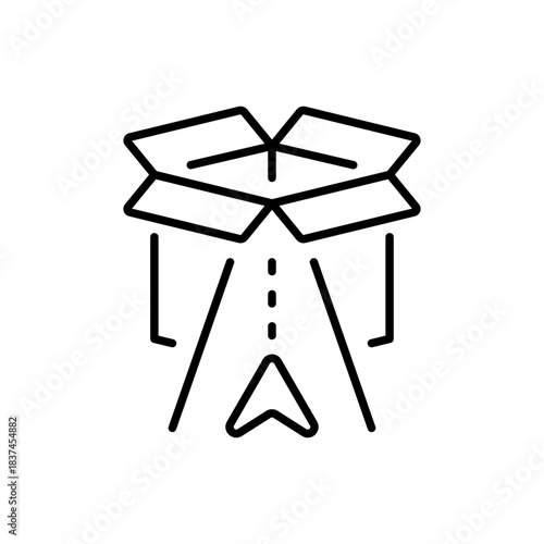 Airplane vector icon. editable line icon with outline and linear style