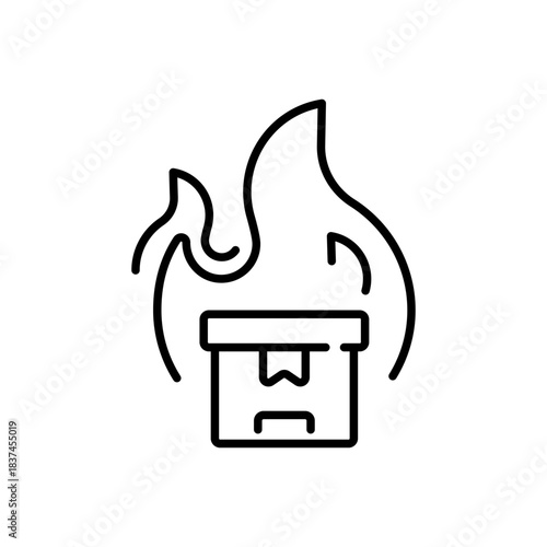 Fire danger vector icon. editable line icon, outline style, safety symbols