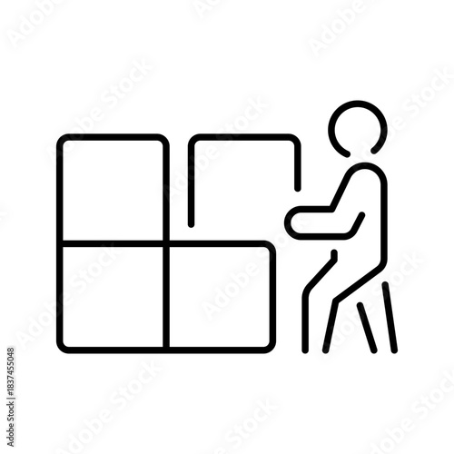 Door vector icon. editable line icon in outline style for home, access, entry