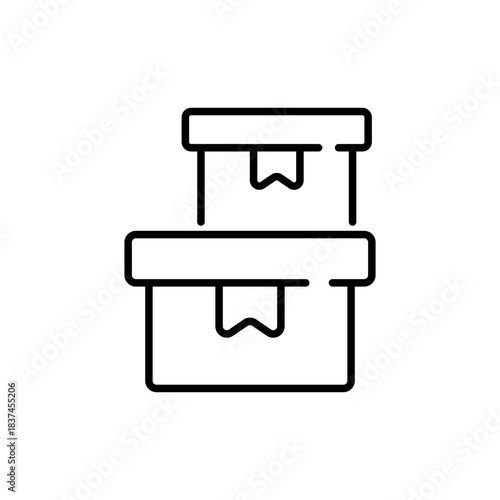 Delivery package vector icon, editable line icon. outline, shipment, parcel, box