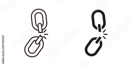 Weakness icons design is in black and white, line stock illustration