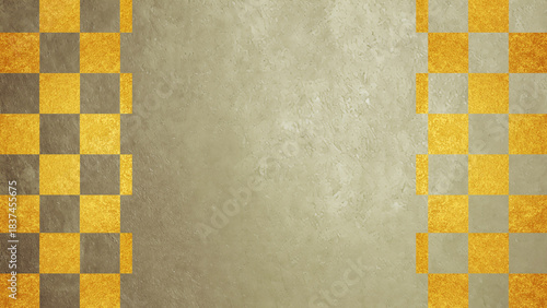 金銀の格子模様　AI生成素材