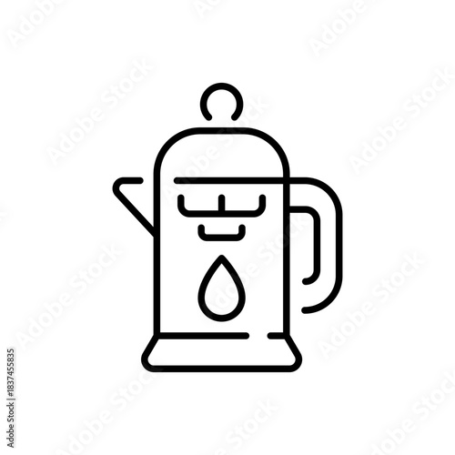 Coffee pot vector icon. editable line icon in outline style for kitchen and cafe