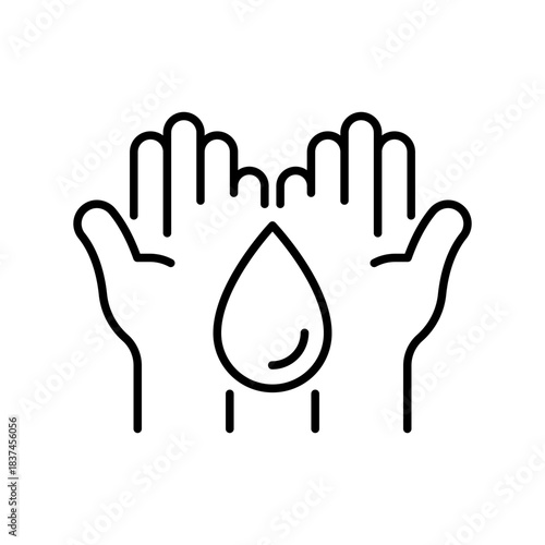 Water conservation vector icon. editable line icon in outline style for eco, sustainability