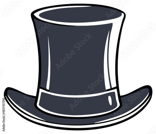 Classic Top Hat with Band for Formal Wear and Events