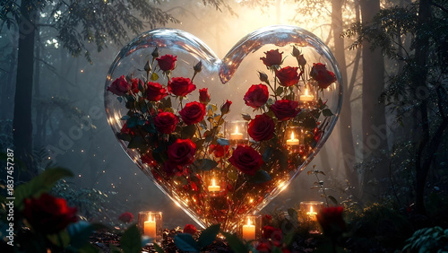 red heart in the night