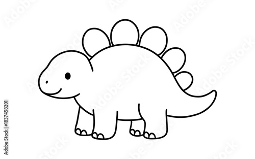 Cute dinosaur line art for kids coloring activities