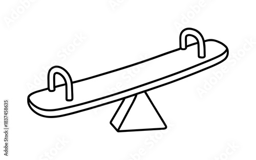 Minimalist line art seesaw playground equipment design