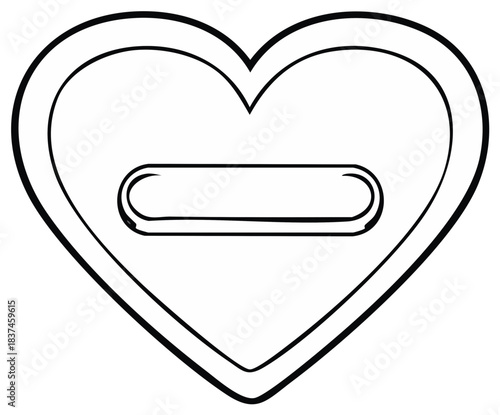 Heart with minus sign icon, unfavorite or remove symbol line drawing