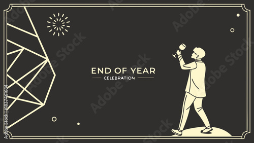 Business vector silhouette illustration of people, including a businessman with a banner or suitcase, representing a black concept sign board art