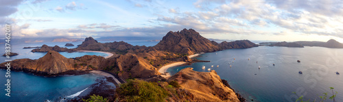 Padar Island in a morning sunrise. Komodo Island National Park, Labuan Bajo, Flores, Indonesia