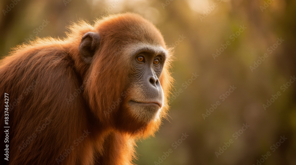 Obraz premium Cute Monkey Portrait in Jungle 