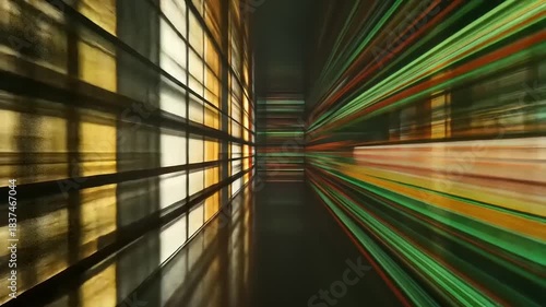 Abstract Digital Tunnel of Light and Color.