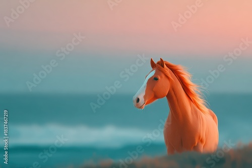 Red horse symbolizes hope and new beginnings during the Chinese New Year celebration of 2026 near a serene ocean backdrop