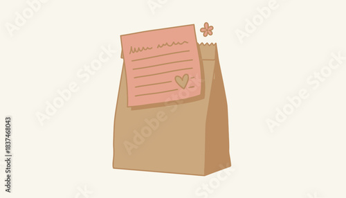 A handwritten note tucked into lunch expressing love and gratitude serving as a personalized touch of words of affirmation.