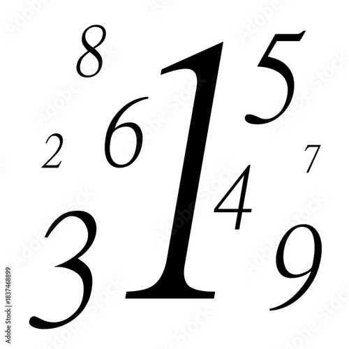 numbers on a white background as symbols