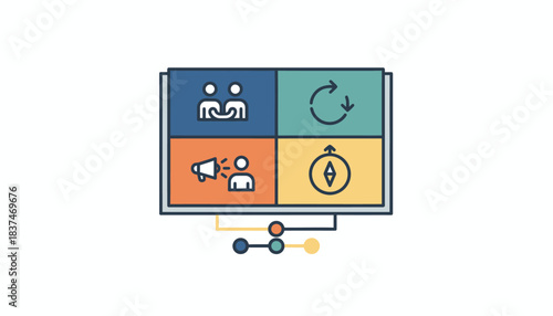 An agile manifesto displayed on a wall emphasizing values like collaboration flexibility and customer focus as guiding principles.