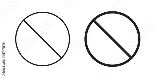 Blocked icons, vector design. Silhouette and stroke icon collection