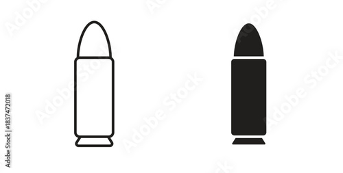 Bullet icons, vector design. Silhouette and stroke icon collection