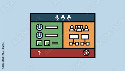 An informational flyer board displaying various employer presentations and networking events throughout the day.