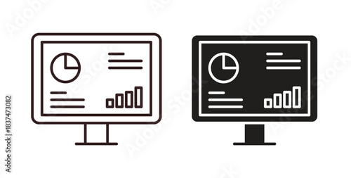 Dashboard icons, vector design. Silhouette and stroke icon collection