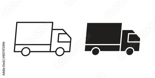 Delivery icons, vector design. Silhouette and stroke icon collection