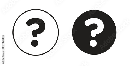 Doubts button icons, vector design. Silhouette and stroke icon collection