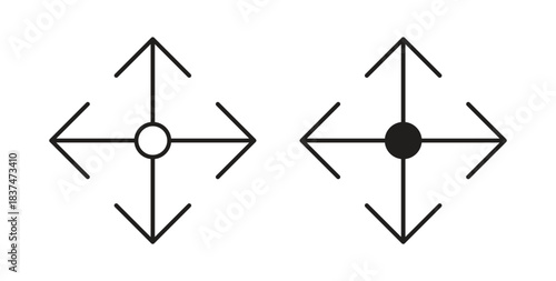 Drag icons, vector design. Silhouette and stroke icon collection