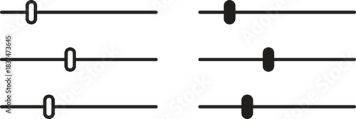 Equalizer icons, vector design. Silhouette and stroke icon collection