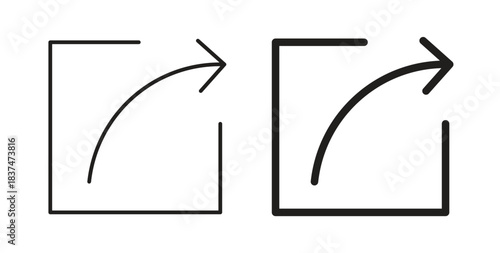 Export icons, vector design. Silhouette and stroke icon collection