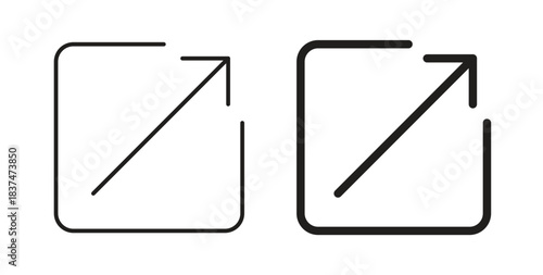 External link icons, vector design. Silhouette and stroke icon collection