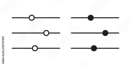 Filter Control icons, vector design. Silhouette and stroke icon collection