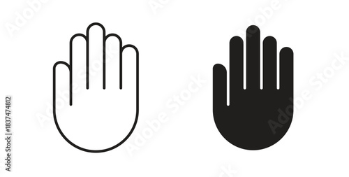 Hand icons, vector design. Silhouette and stroke icon collection