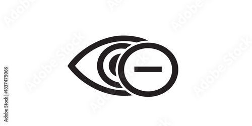 Eye and minus thin line icon, vision treatment concept. Vector graphics. Myopia, ophthalmology sign on white background, style icon mobile or web design